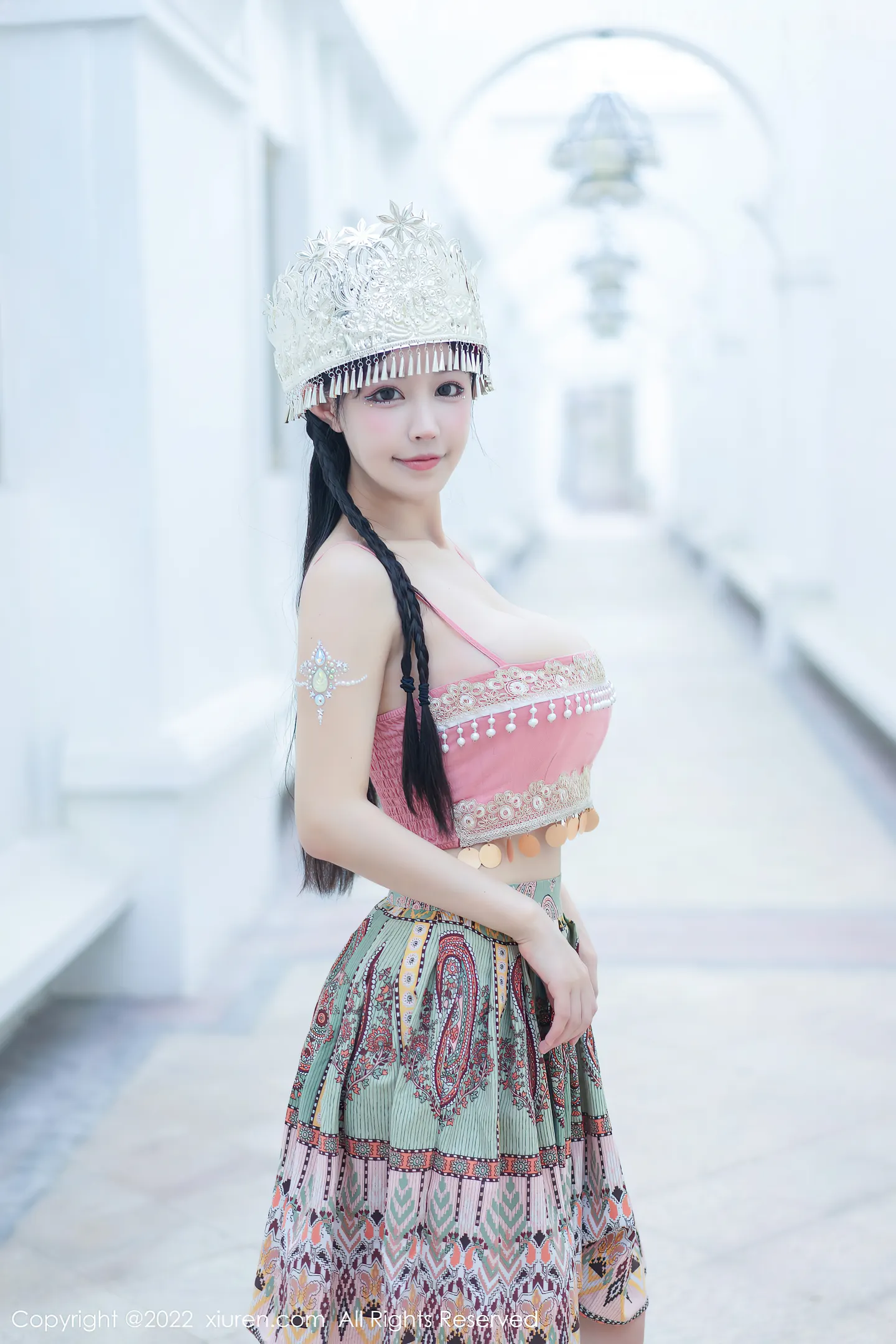 图片[6]-[XiuRen秀人网] VOL.5615 女神朱可儿Flora民族服饰装扮性感粉色吊带露傲人豪乳诱惑写真70P-秀人网官方网站